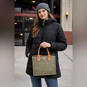 True religion Olive and Tan Women's Handbag